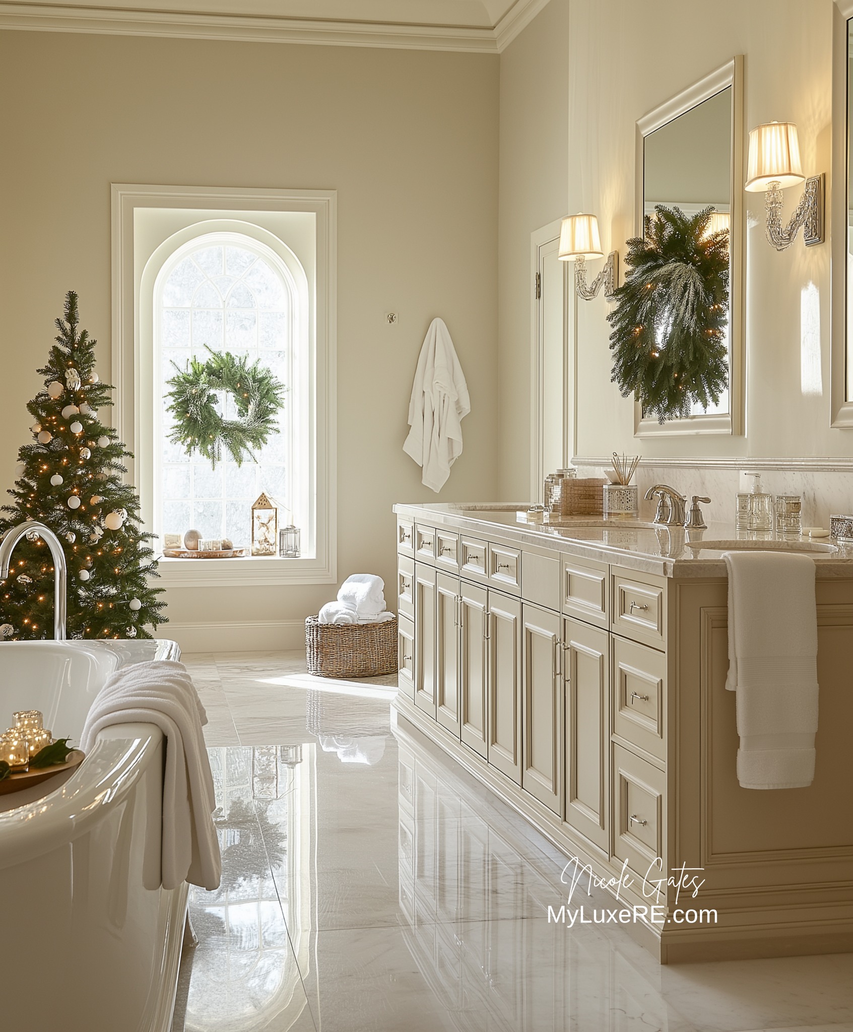 Nicole - A Christmas bathroom that feels like a spa 🎄 Is the vanity ...
