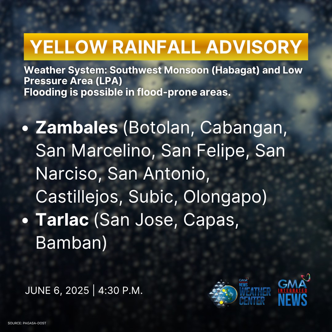 GMA - State weather bureau PAGASA has issued a yellow rainfall warning ...