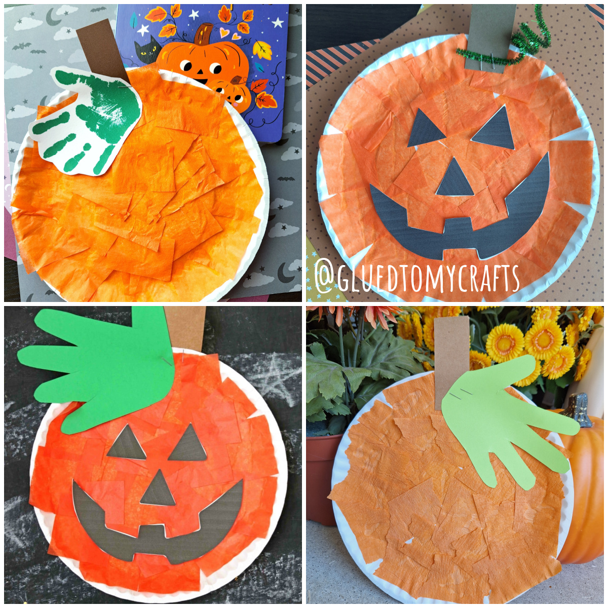 Glued - Paper Plate Pumpkin Craft Idea 🎃 https://www ...