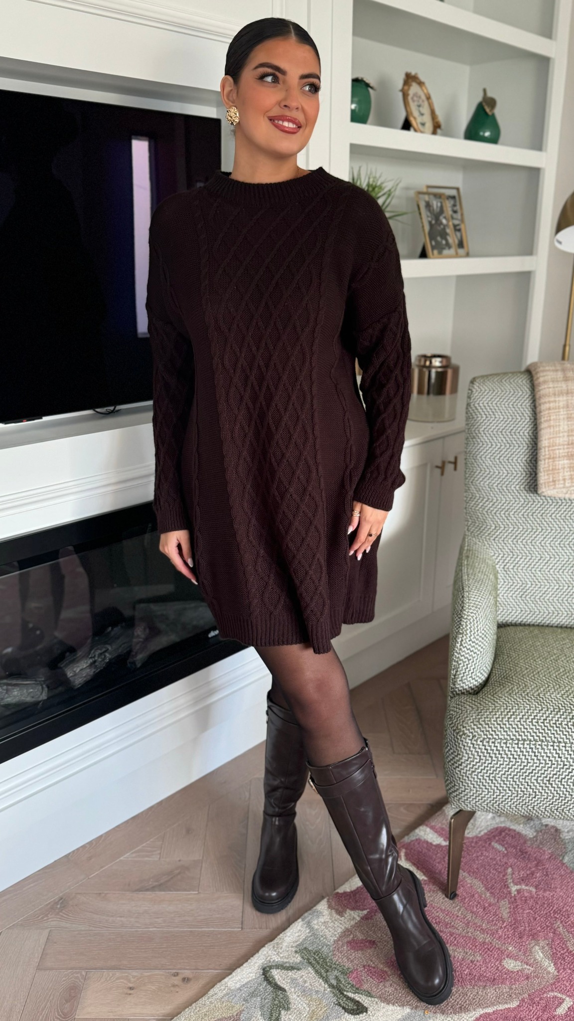 nia kathleen halter ruched tiered mini dress Cozy up in our Demetria Dark Brown Knitted – perfect for brunch or a night out, and Use discount code BF20 for 20% off everything! 😍🧶 Shop Now: www.getthattrend.com/products/demetria-dark-brown-knitted-mini- dress bridal party night out