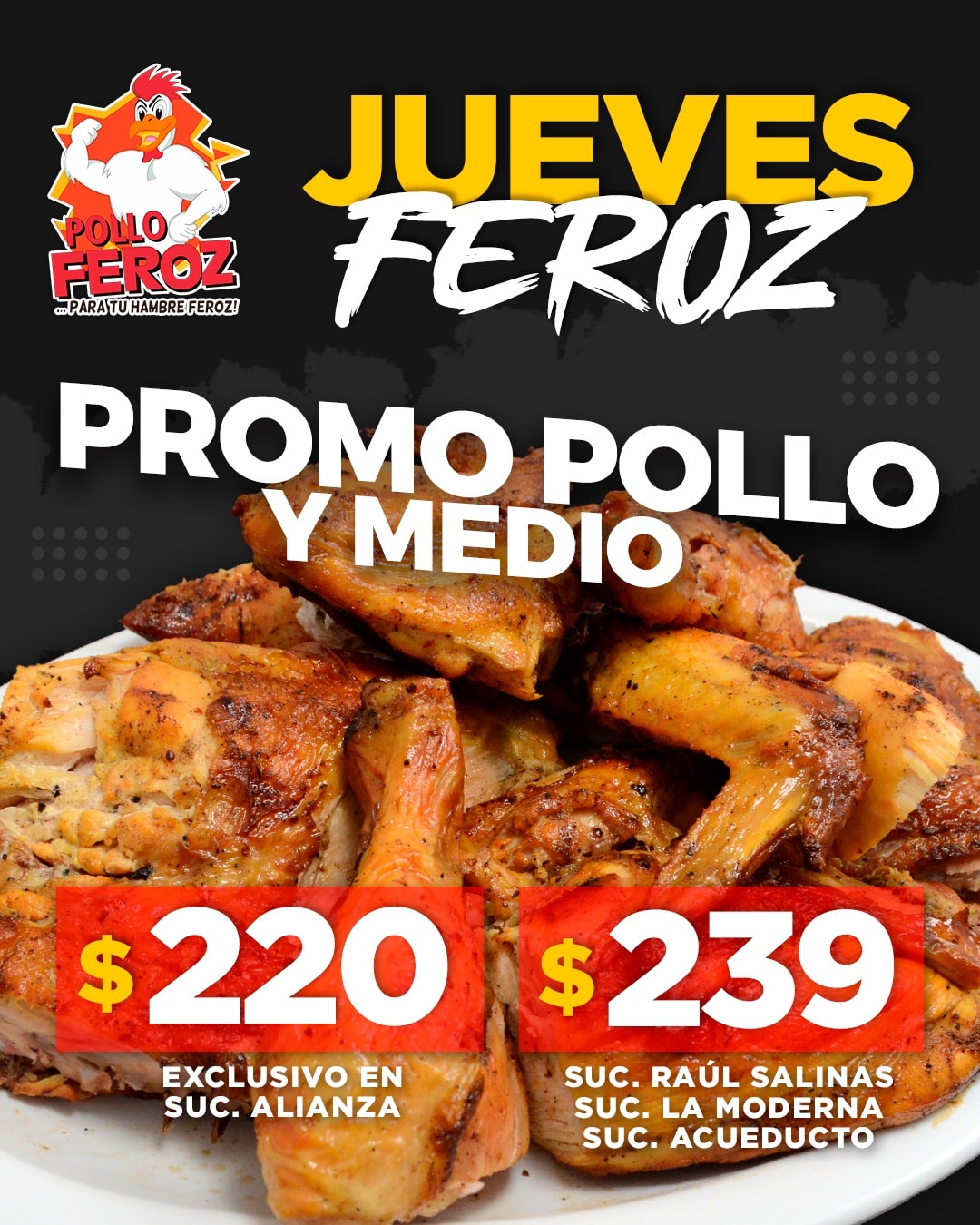 Pollo - 🔥Jueves Feroz activado🔥 Promo en el pollo más sabroso de la ...
