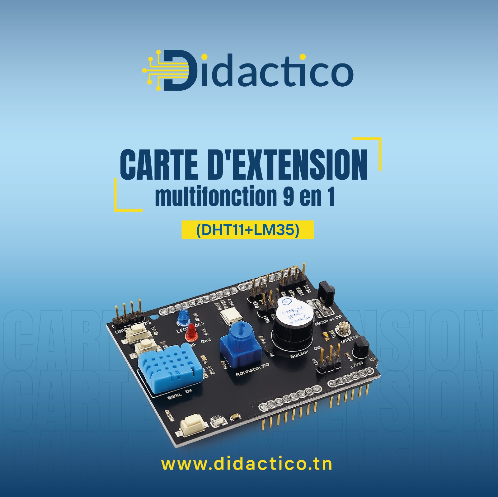 Didactico - #Carte_d_extensions_multifonction 9 en 1 – DHT11 + LM35 ...