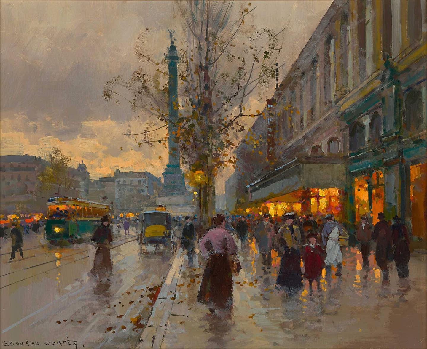 Edouard Cortès (French painter) 1882 - 1969 La Madeleine, Paris 