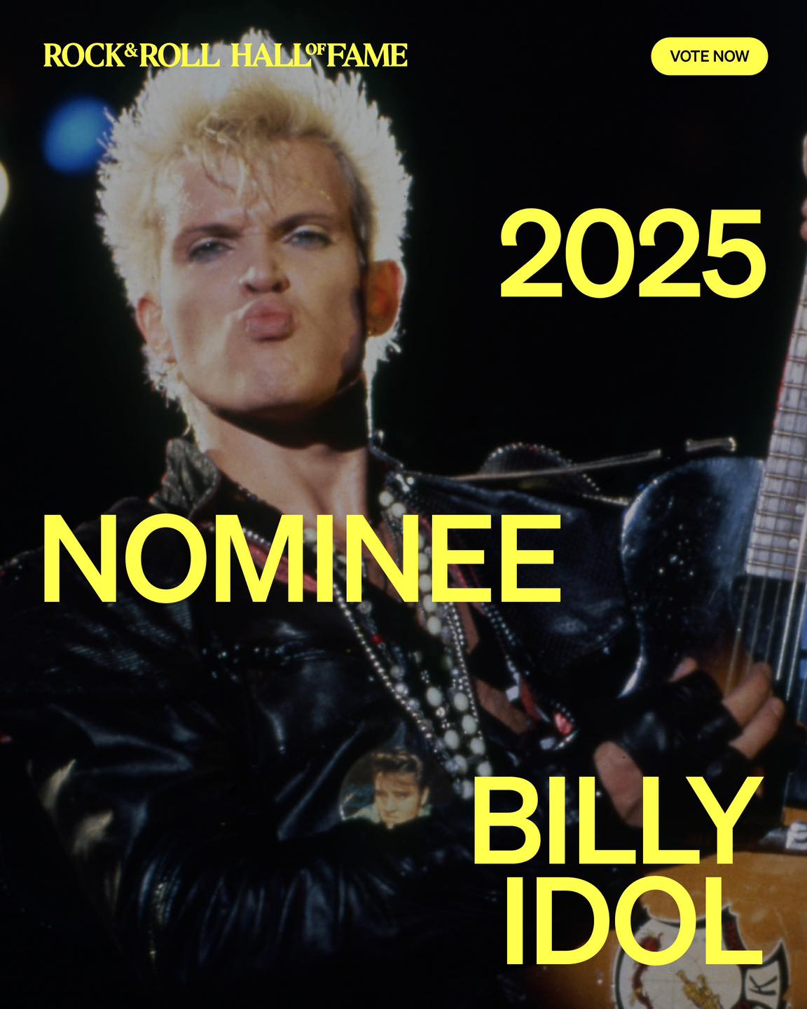 Billy Idol - It is a honor and a privilege to be nominated...