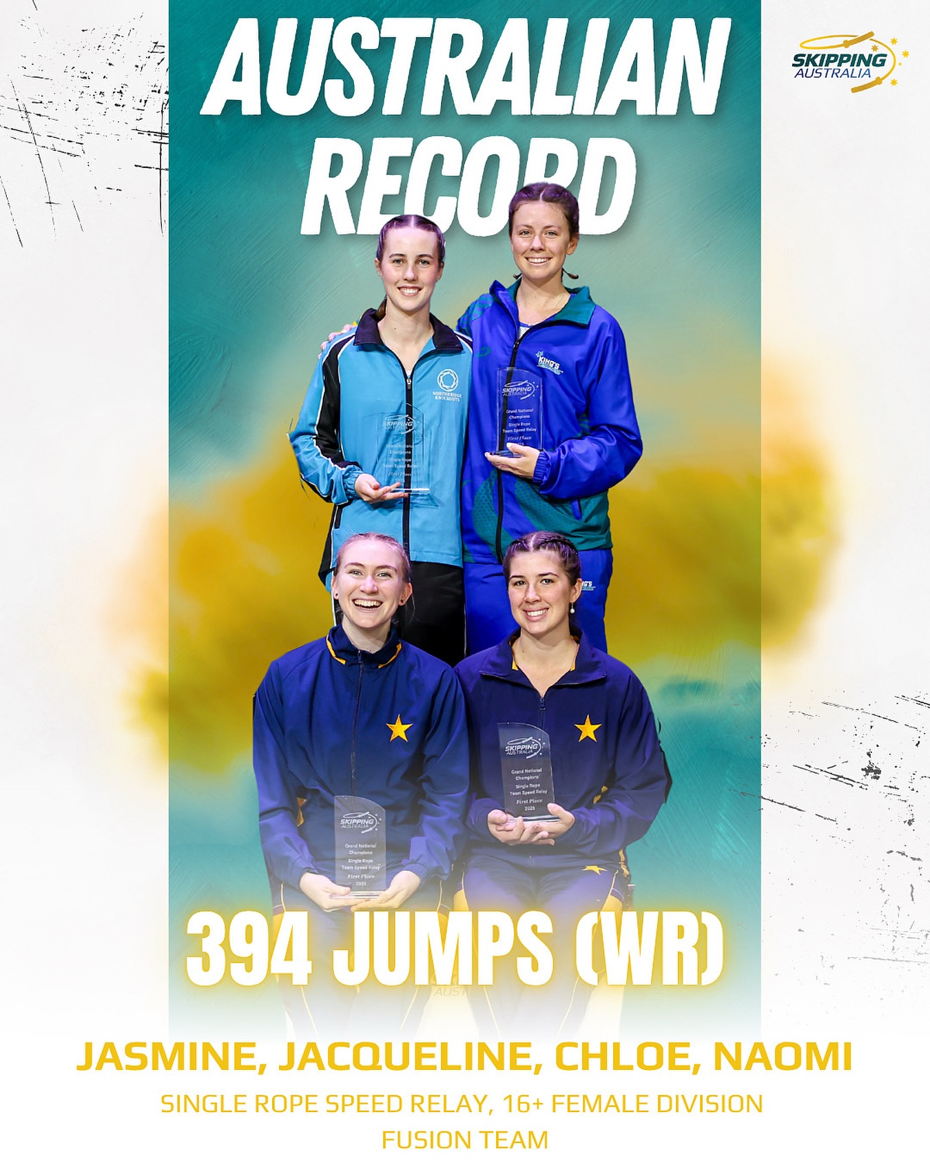 Skipping - NEW SR SPEED RELAY AUSTRALIAN RECORD! Congratulations ...