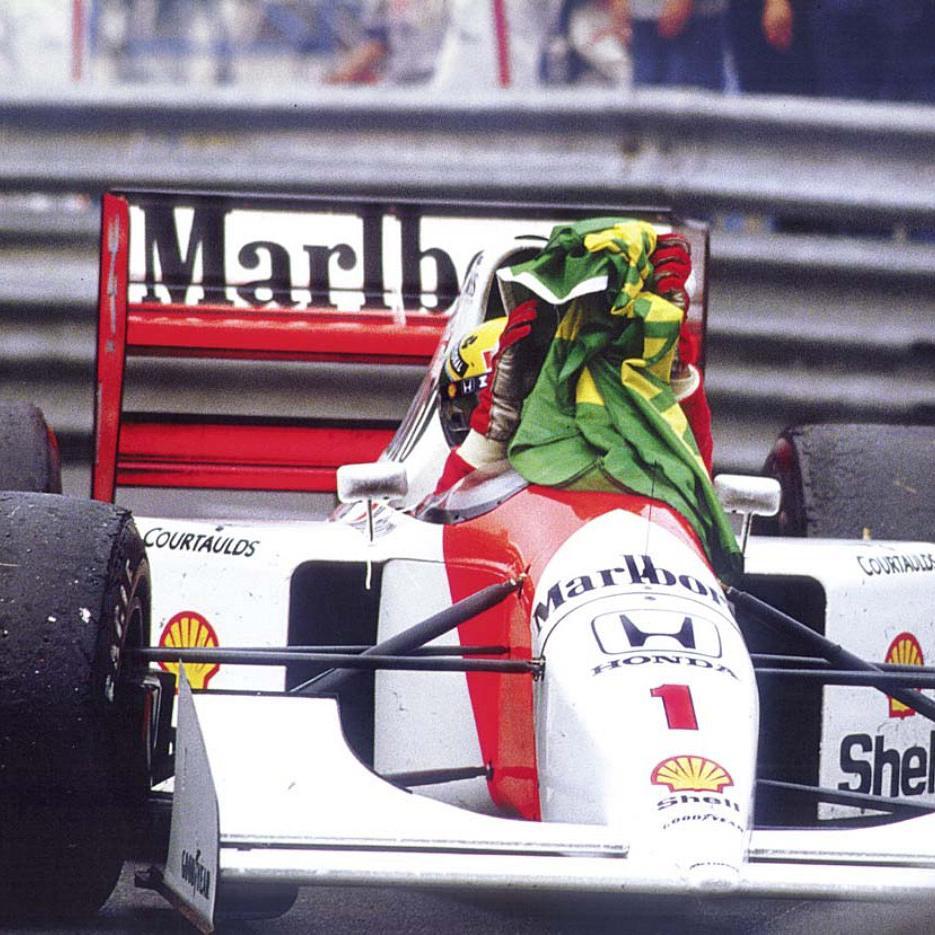 Senna vs Mansell painting from Monaco 1992