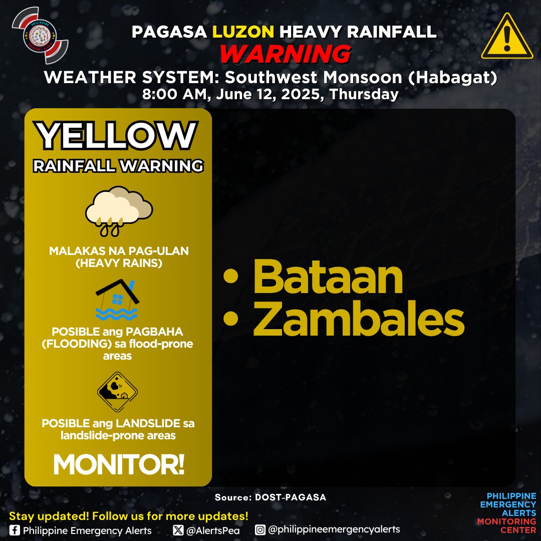 🟨 MALAWAKANG PAG-ULAN,... - Philippine Emergency Alerts | Facebook