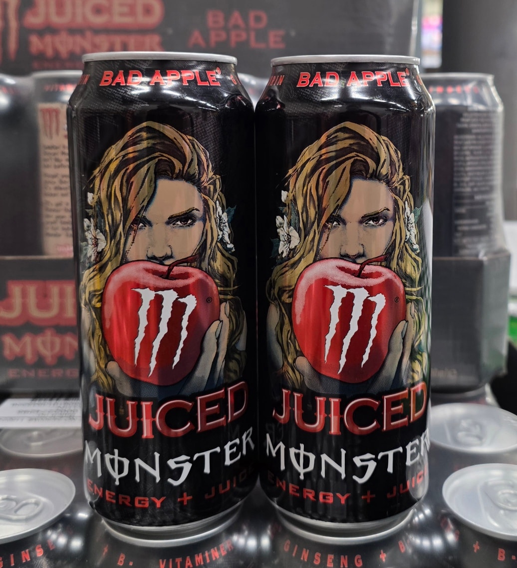 Monster Bad apple 500ml🤩🤩🤩 kun kr 10,- pr stk+pant🤩🤩🤩