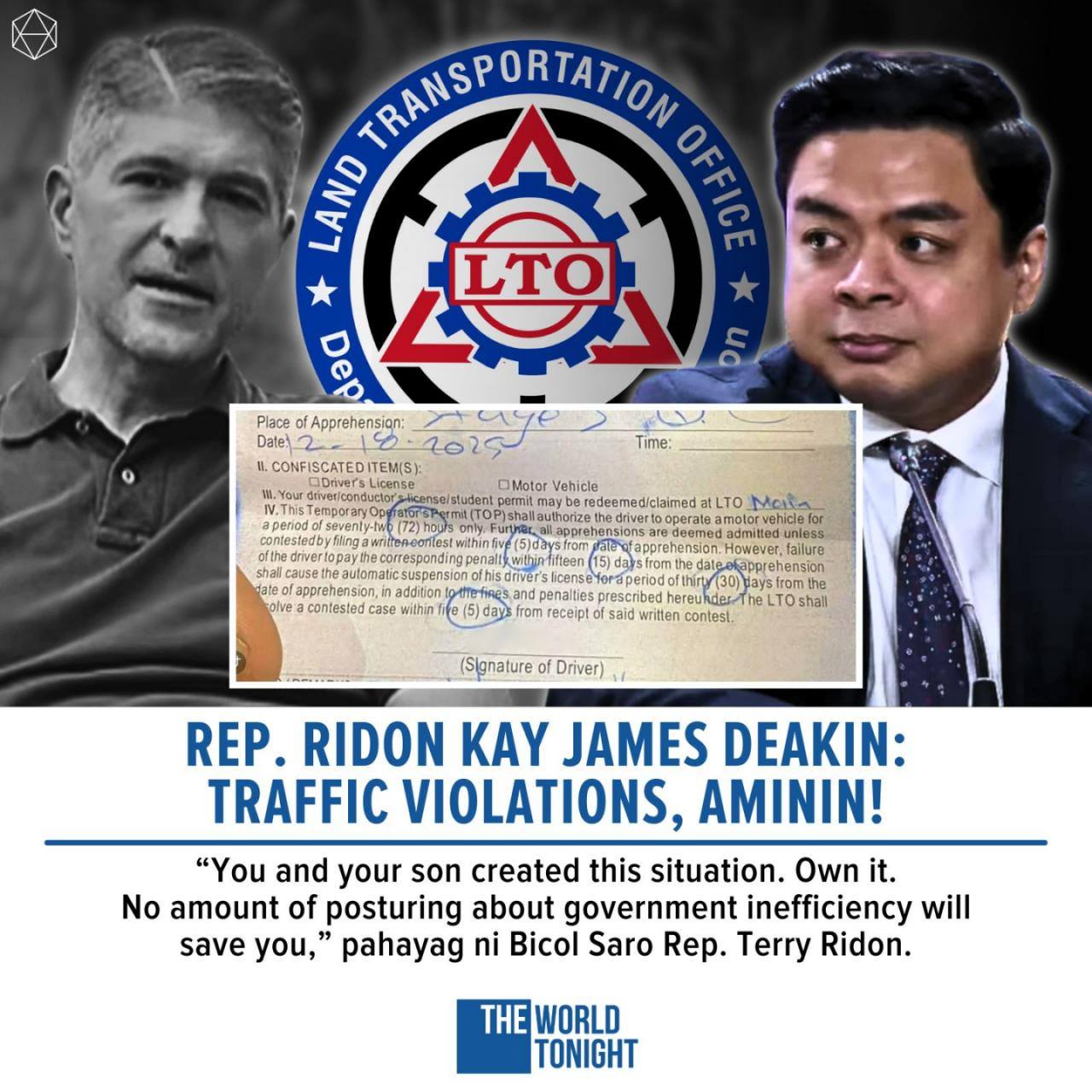 The World - Mistulang sinermunan ni Bicol Saro Rep. Terry Ridon ang ...