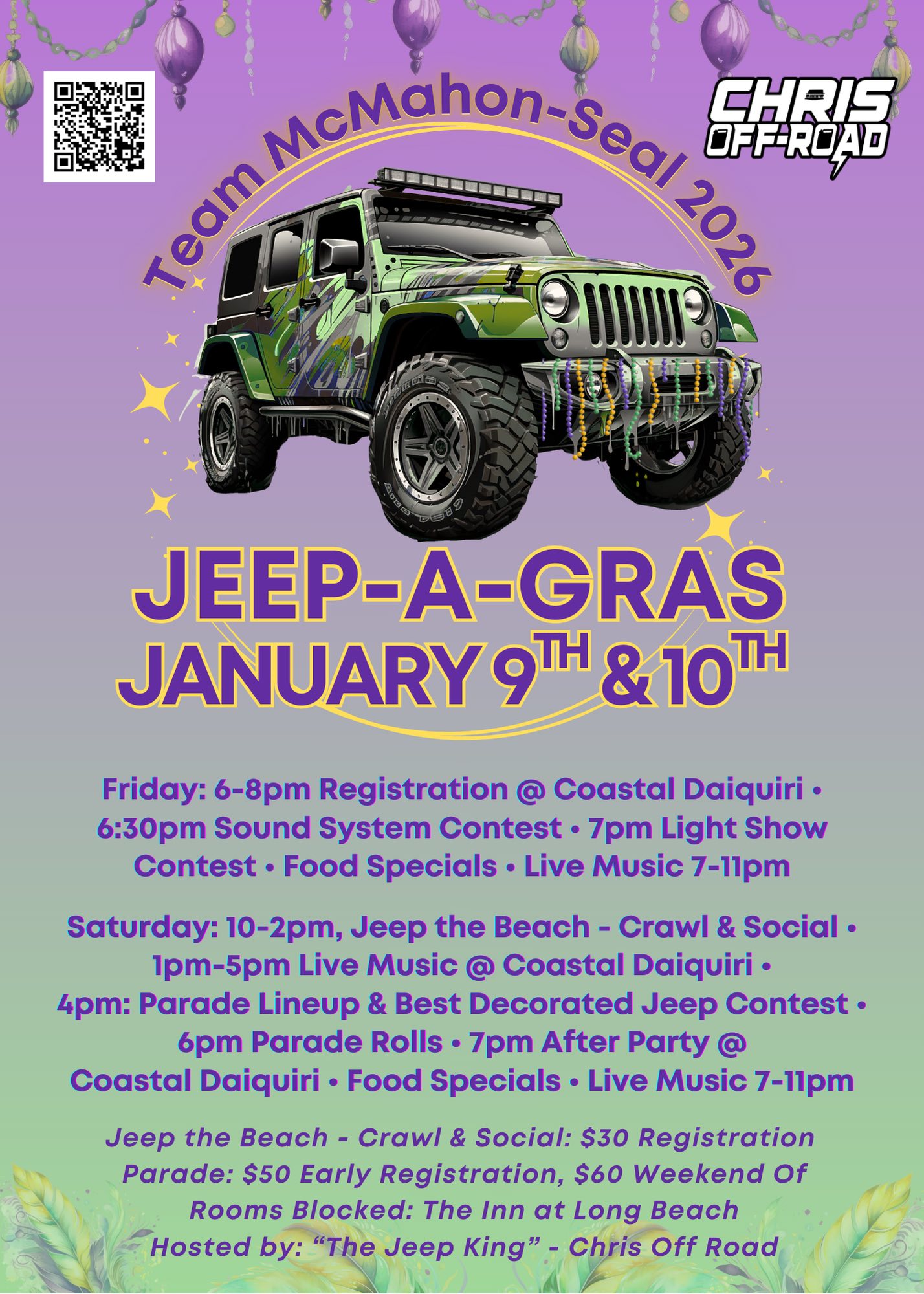 🎭🚙 Jeep-A-Gras is... - Carnival Association Of Long Beach | Facebook
