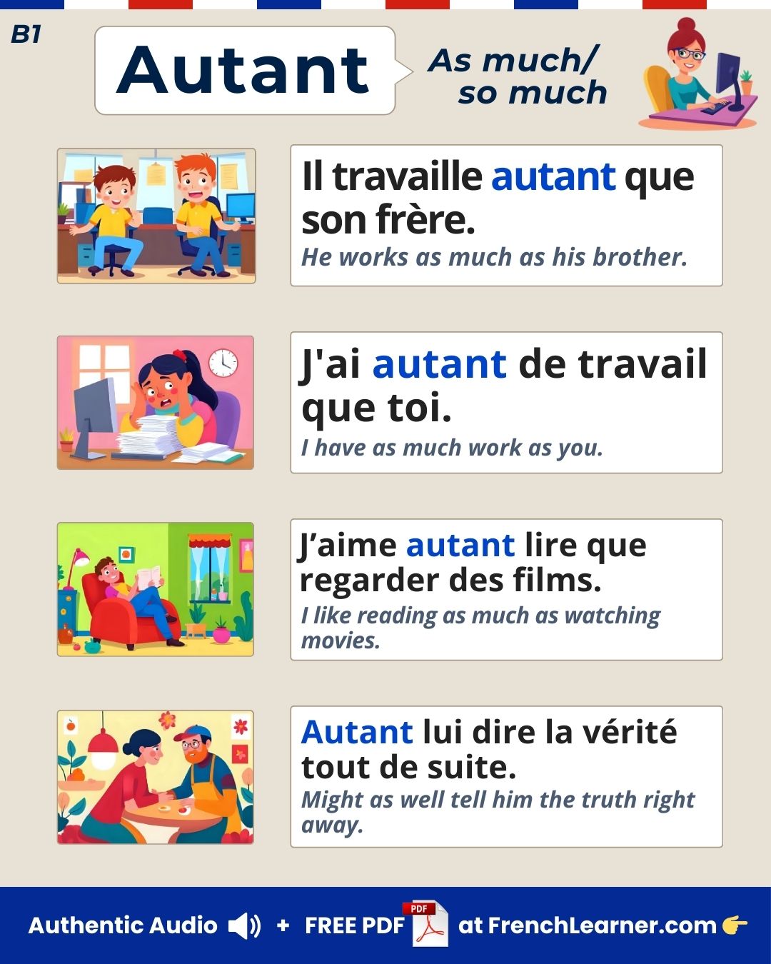 FrenchLearner - Autant (as/so much) — how do you use it? 🎧 Listen to ...