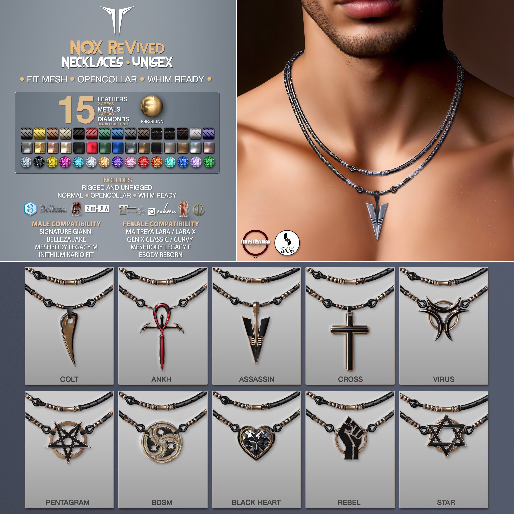 RealEvil - **RE** NOX ReVived Necklaces - Fit Mesh - PBR - RLV - Unisex ...
