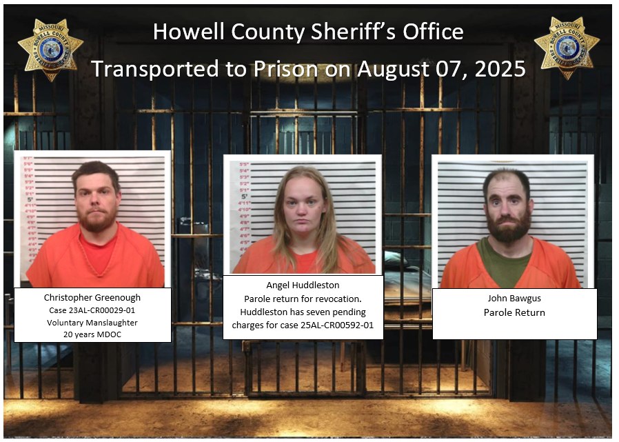 Howell - Howell County Sheriff’s Office Prison Transport On August 07 ...