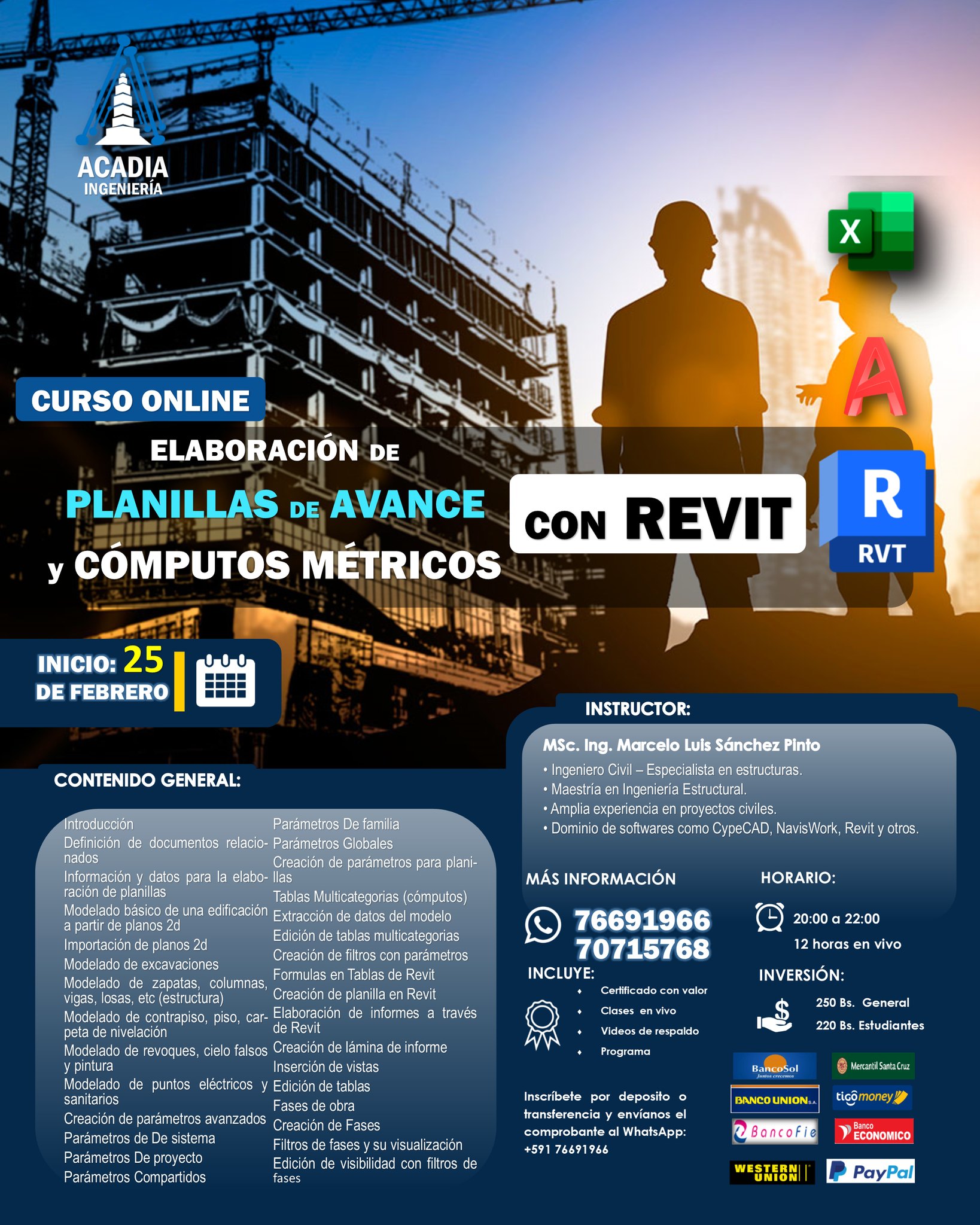 Acadia - 🧱🏗️CURSO ELABORACIÓN DE PLANILLAS DE AVANCE y CÓMPUTOS ...