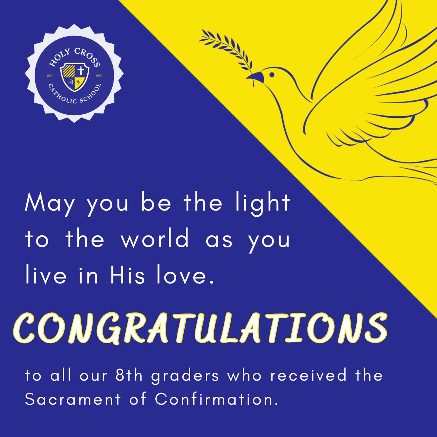 Holy Cross OP - Congratulations to all our 8th Grade...