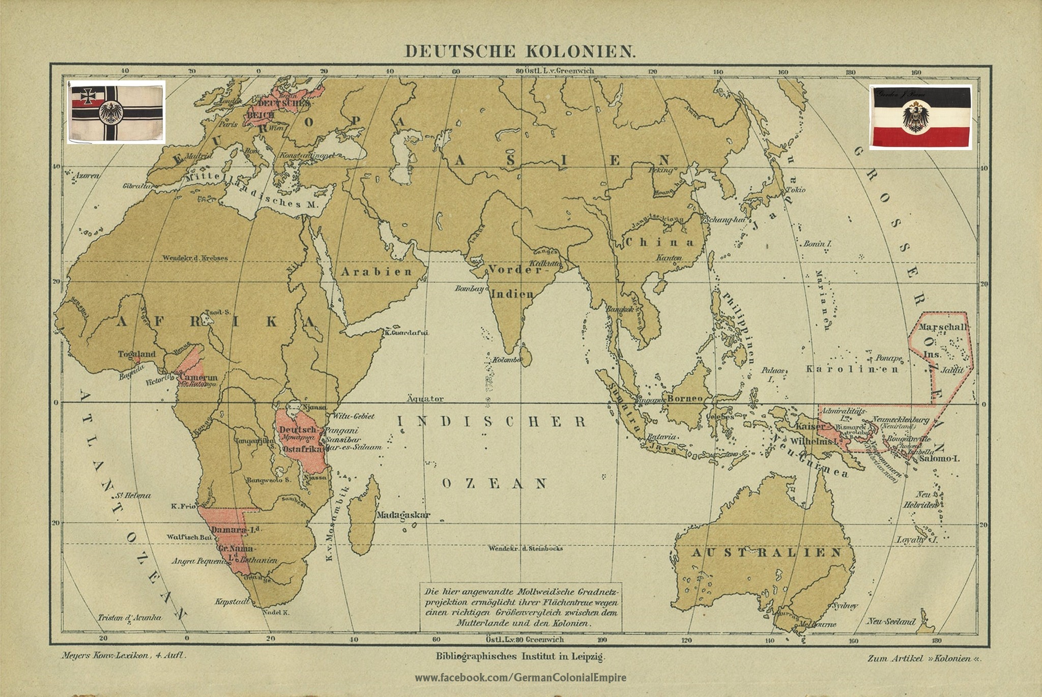 German - Map of the German colonial empire dated 1890 A history of the ...