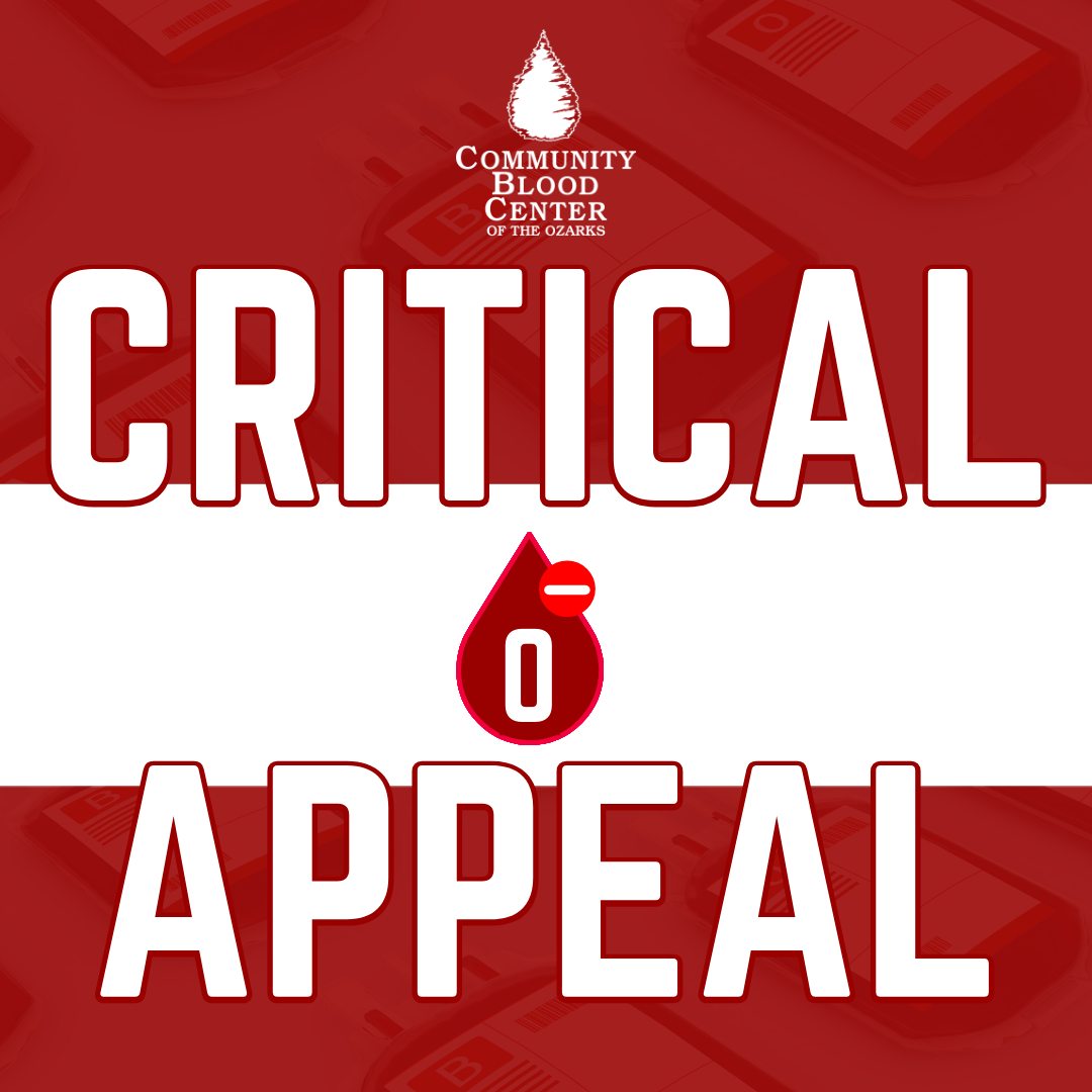 Community - CBCO is CRITICALLY LOW on Type O- Blood. If you have Type O ...