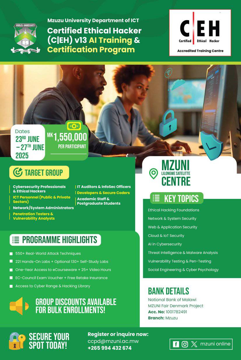ICT-Mzuni - Join us for the Certified Ethical Hacker (CEH) v13 AI ...