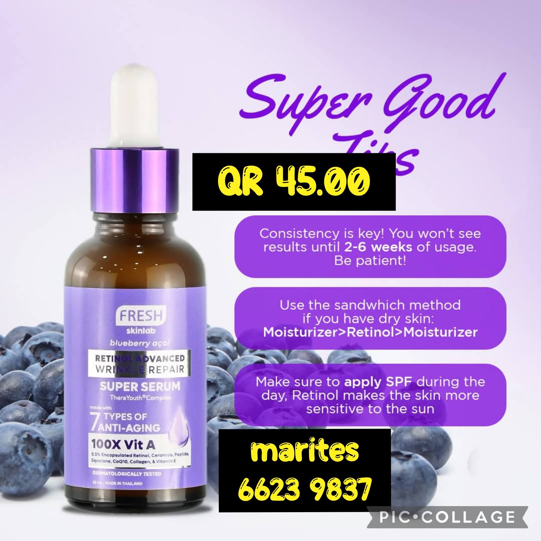 FRESH SKINLAB RETINOL ADVANCED WRINKLE REPAIR SUPER SERUM