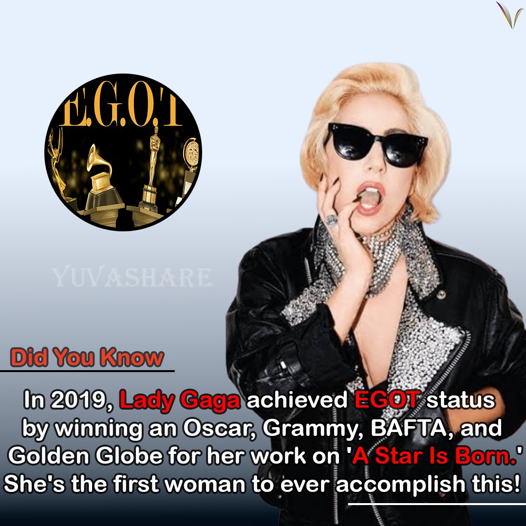 YuvaShare - Lady Gaga First Women of EGOT status! #LadyGaga #Oscars # ...