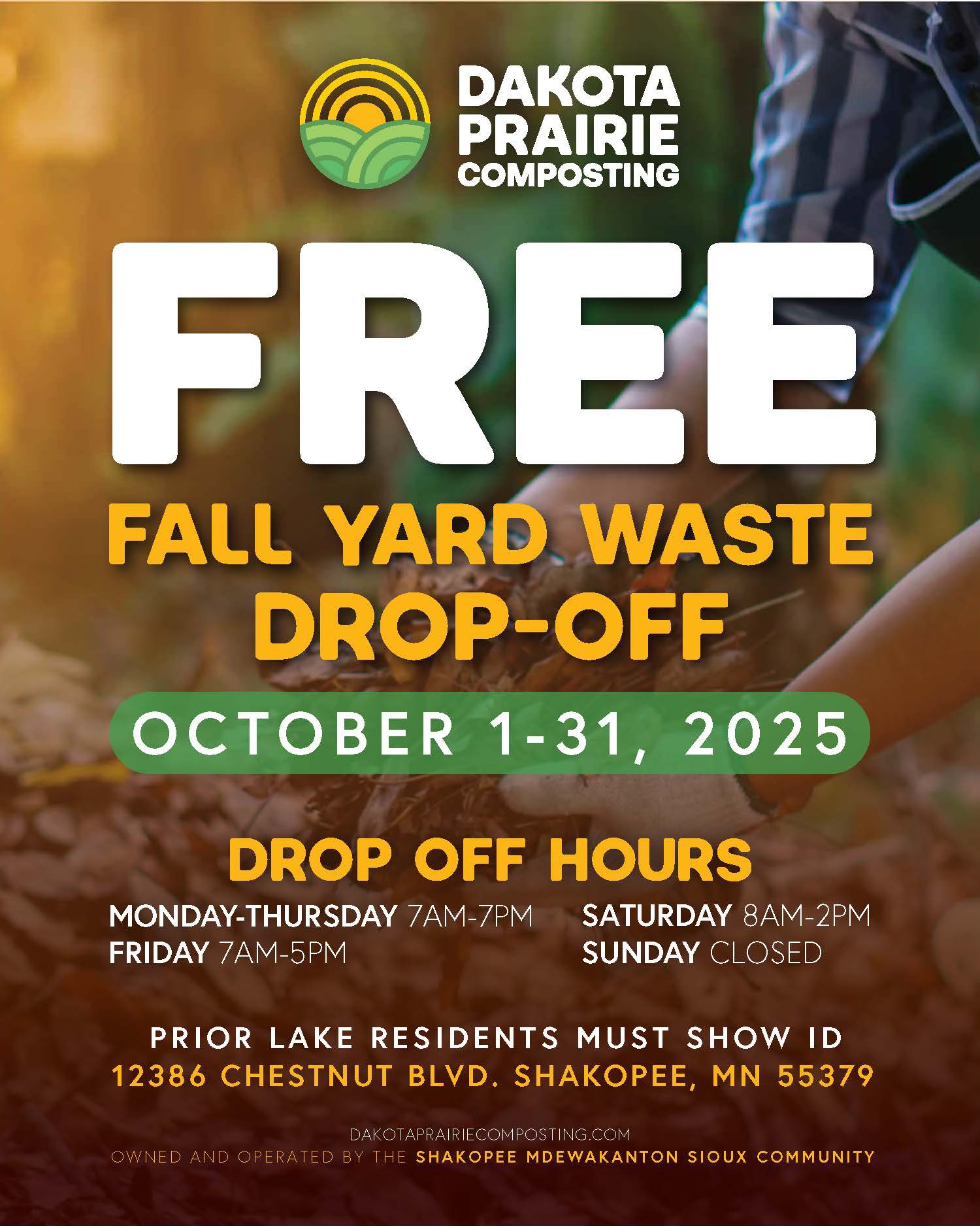 City - FREE FALL YARD WASTE DROP-OFF at Dakota Prairie Composting ...
