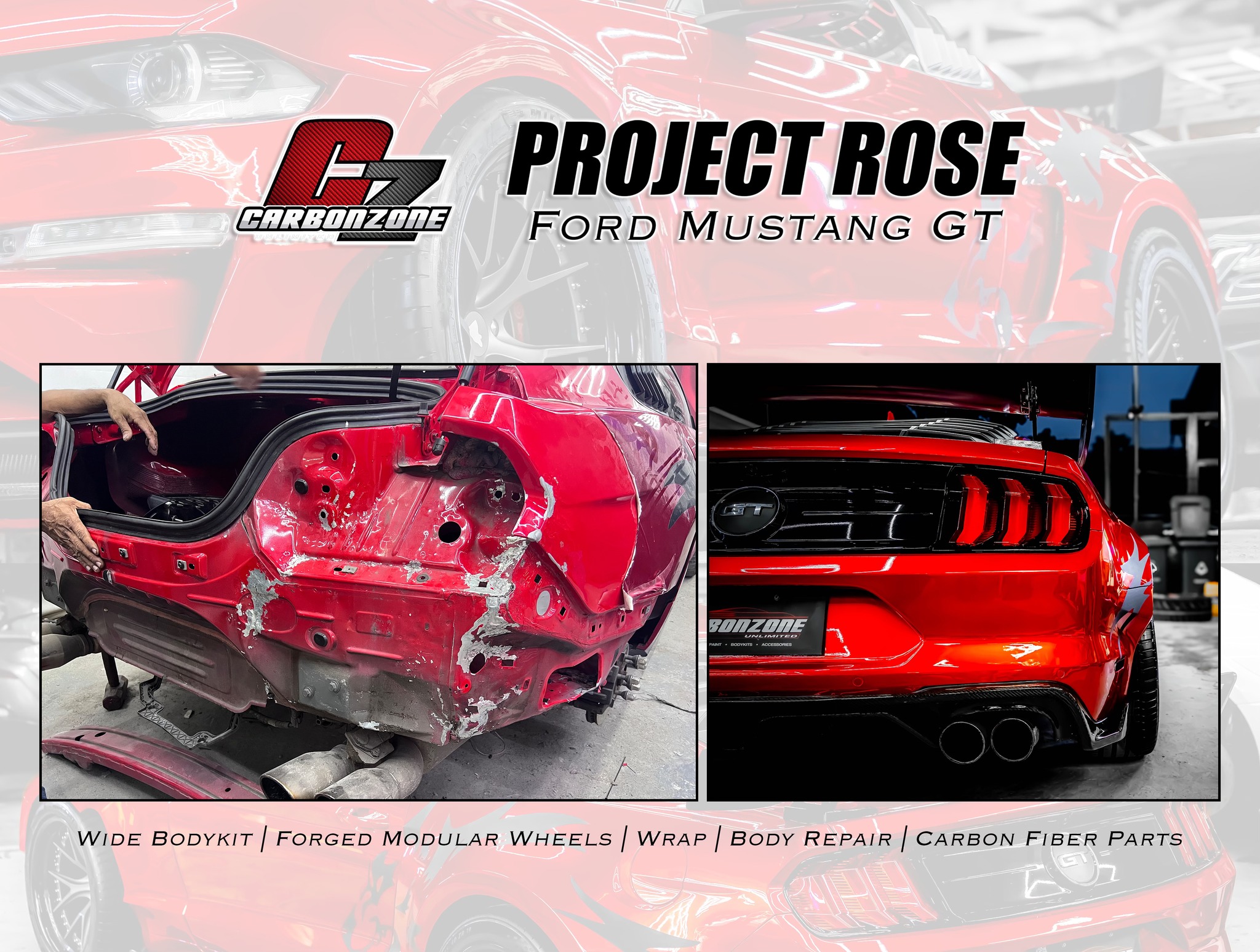 Carbonzone - PROJECT ROSE —————————— FORD MUSTANG GT WIDE BODYKIT ...