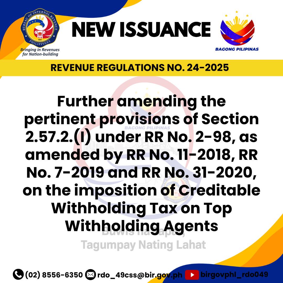 BIR - Revenue Memorandum Circular No. 117-2024 Circularizing the ...