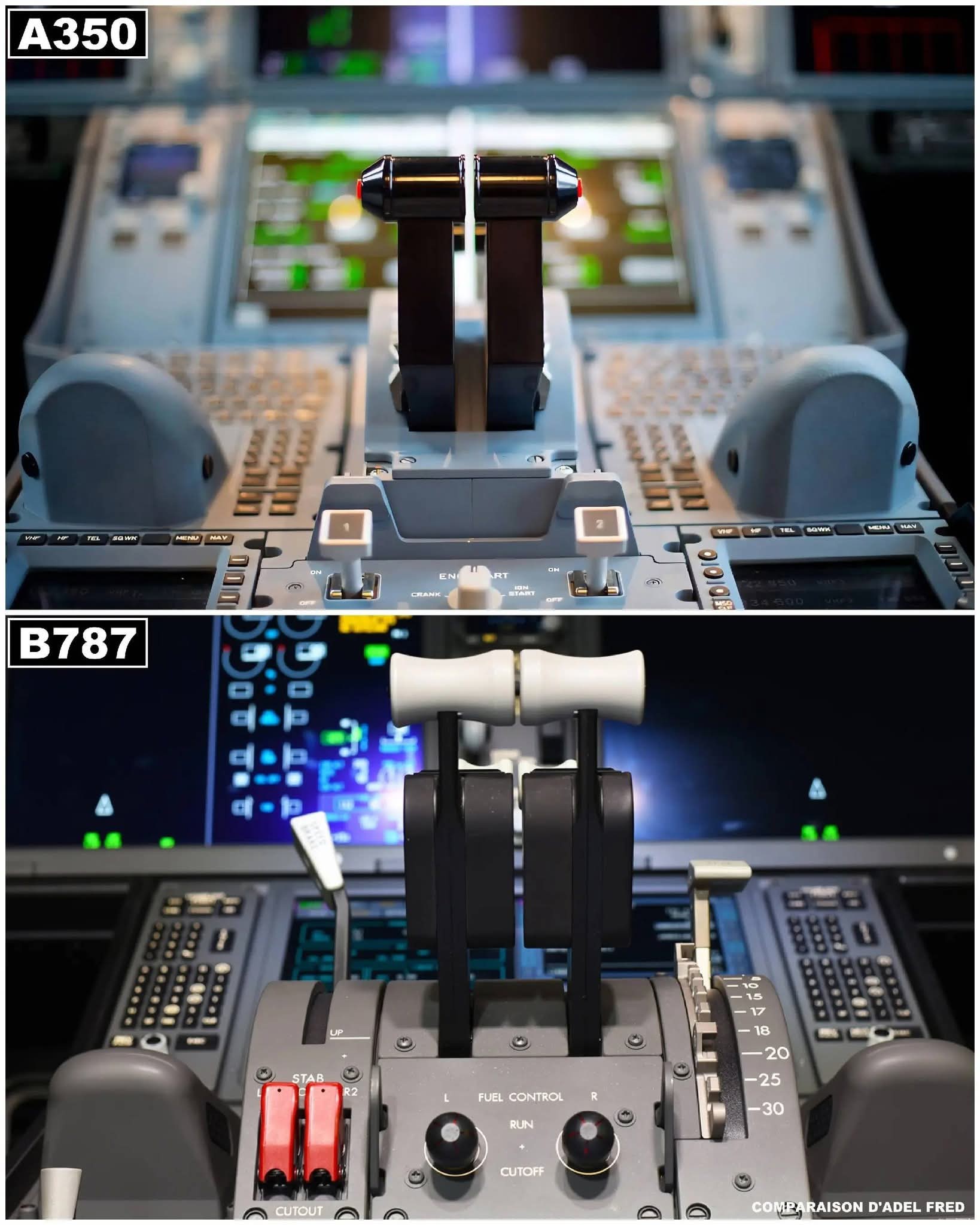 The Pilot - Comparing the throttle quadrant and center console of the ...