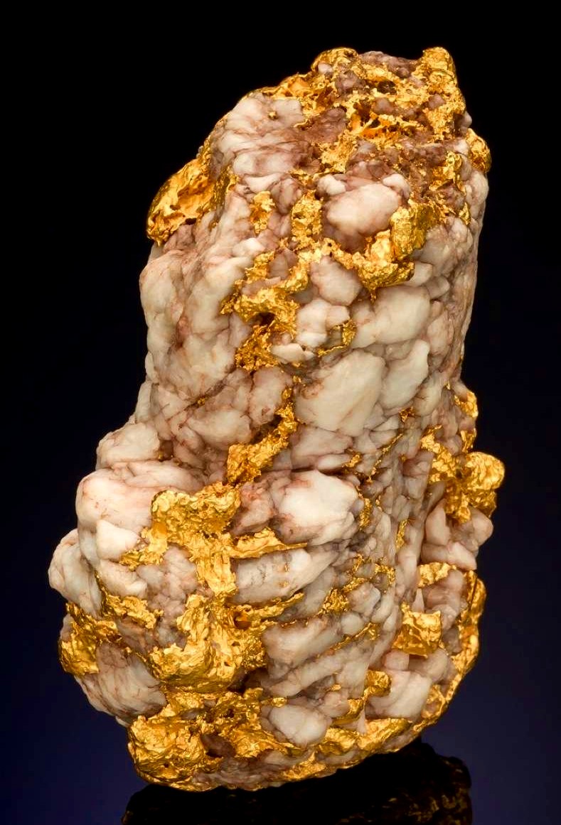 Gold in quartz specimen with more than a half ounce of gold from