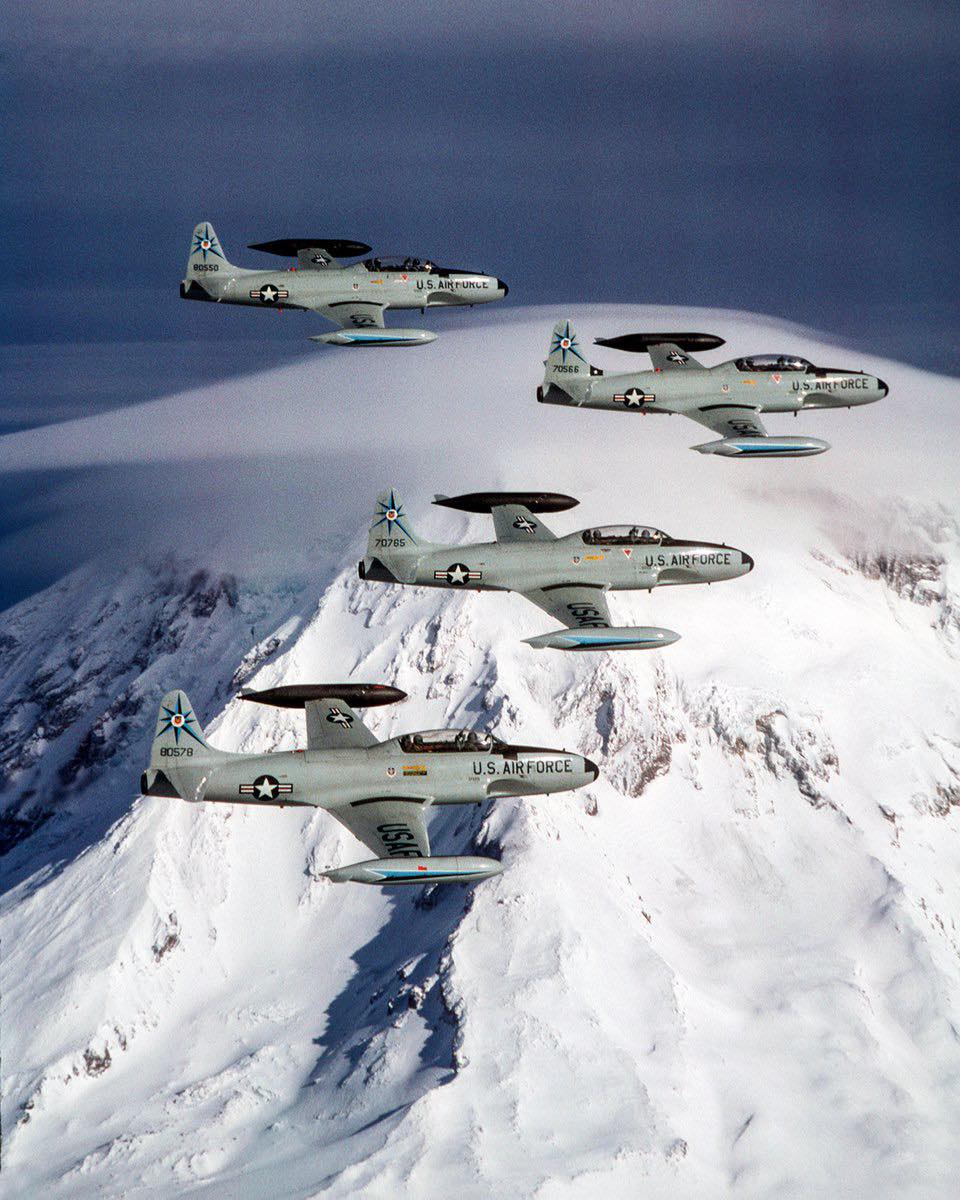 World - Four 318th Fighter Interceptor Squadron Lockheed T-33 Shooting ...