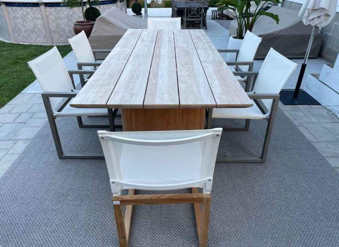 Restoration Hardware teak outdoor table set. - Outdoor Furniture Sets ...
