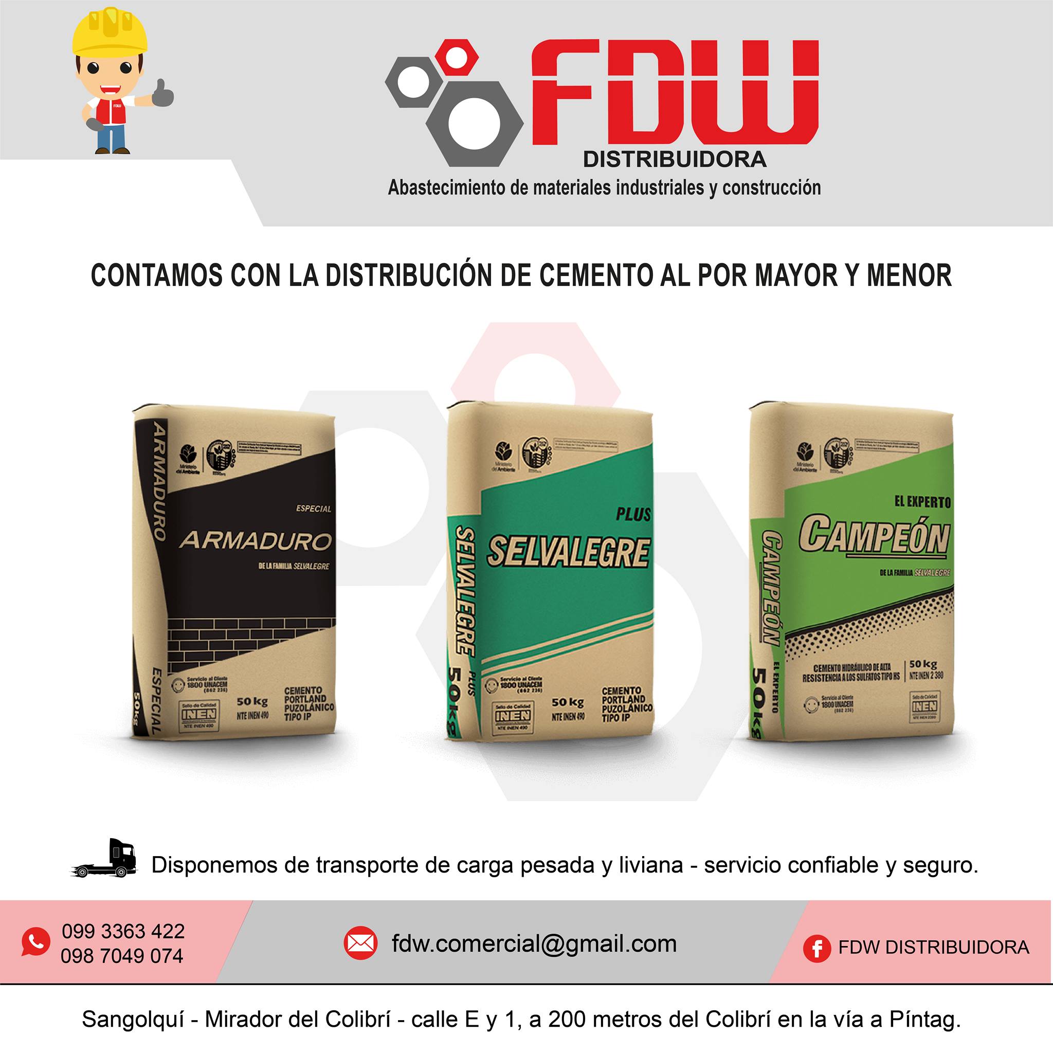 FDW - FDW Distribuidora Comercializamos cemento Selva... | Facebook
