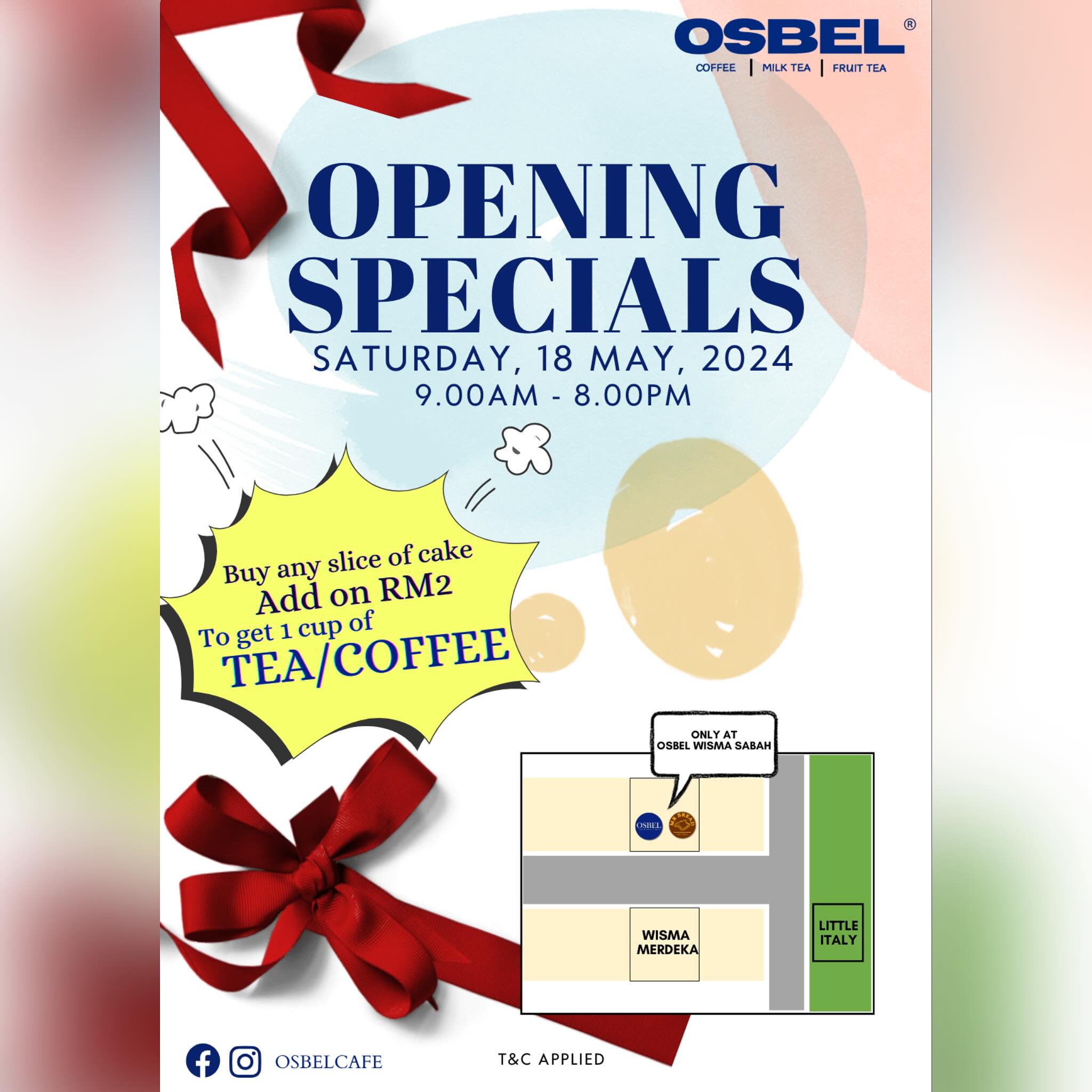 OSBELmsia - OSBEL cafe opening in KK Town☕️ For regular... | Facebook