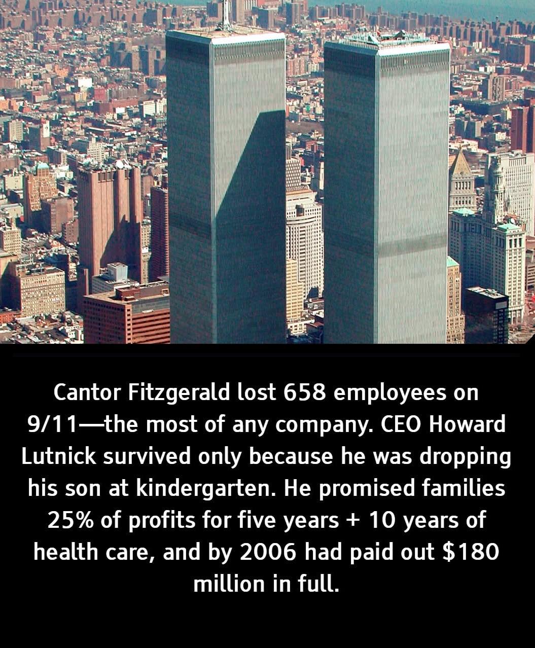 This photo shows five employees of Cantor Fitzgerald, taken just