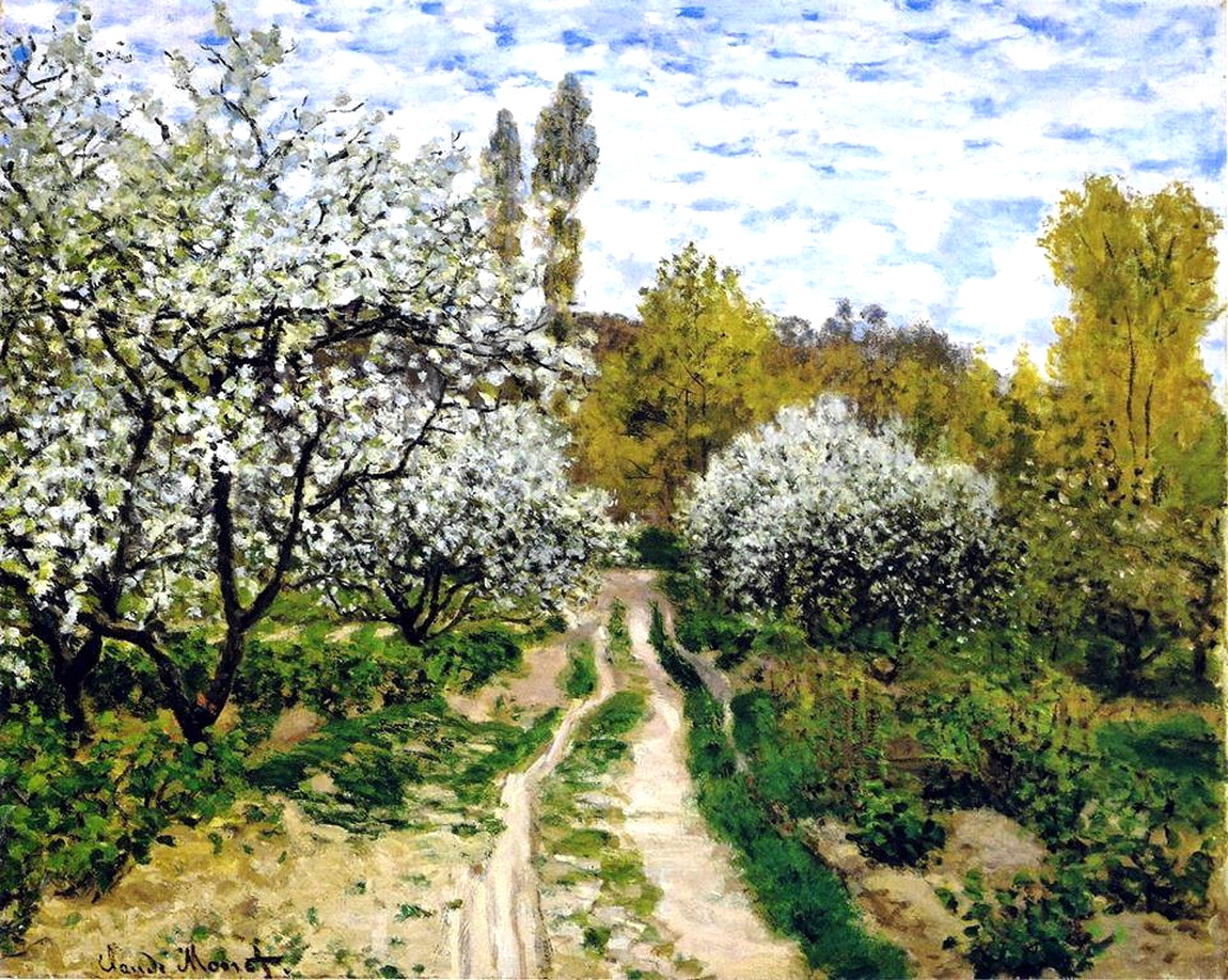 Claude Monet, Pommiers en fleurs, 1872 Buongiorno ☀️