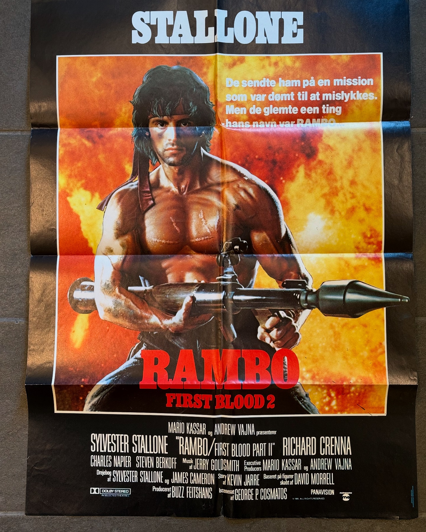 ZOLL - Rambo First blood 2. Original dansk premiere plakat, fra 1985 ...