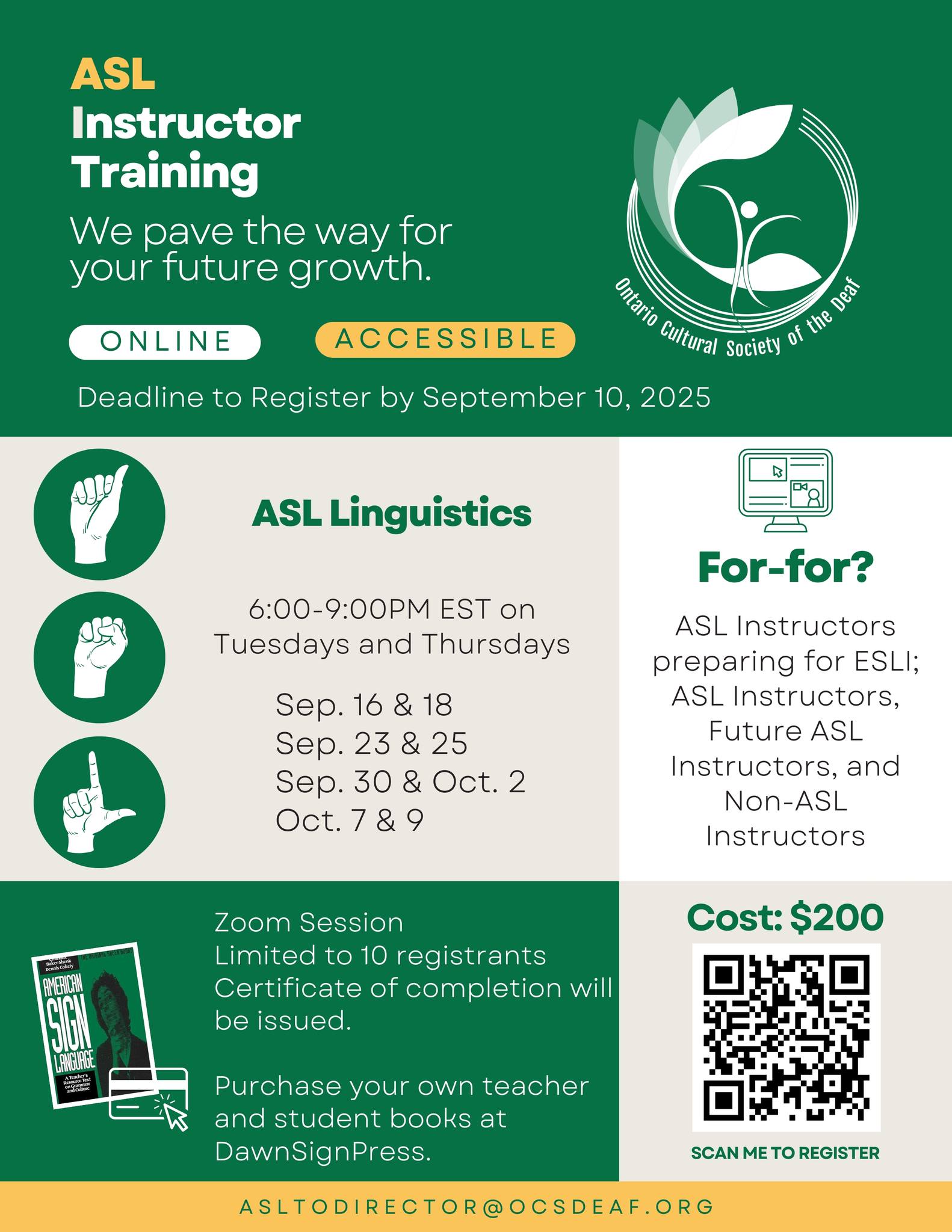 Ontario - 🗓️ September & October: ASL Linguistics 🔗 Register here ...