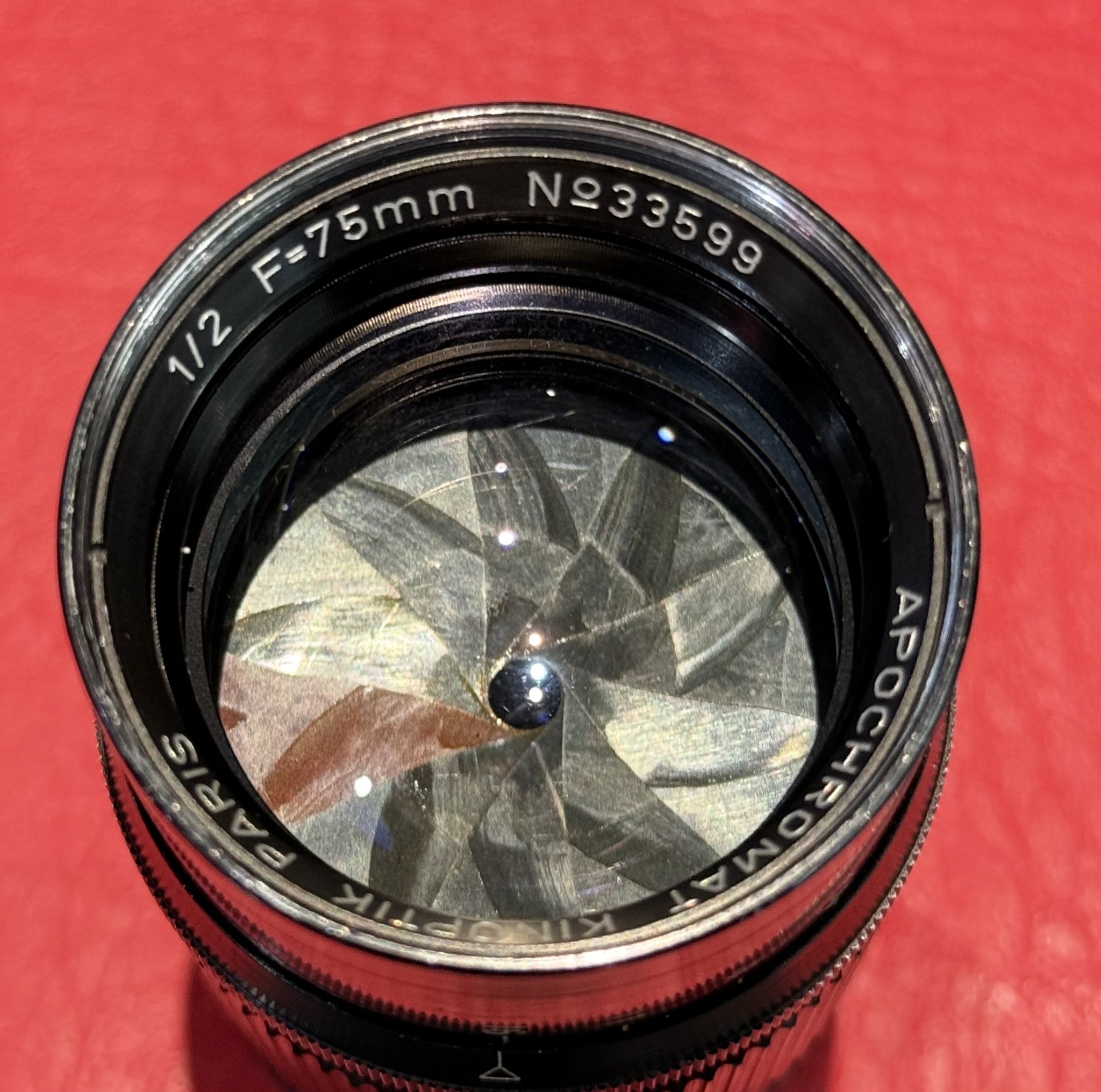 Kinoptik Paris Apochromat 75mm f2 cine lens L/M coupling modified