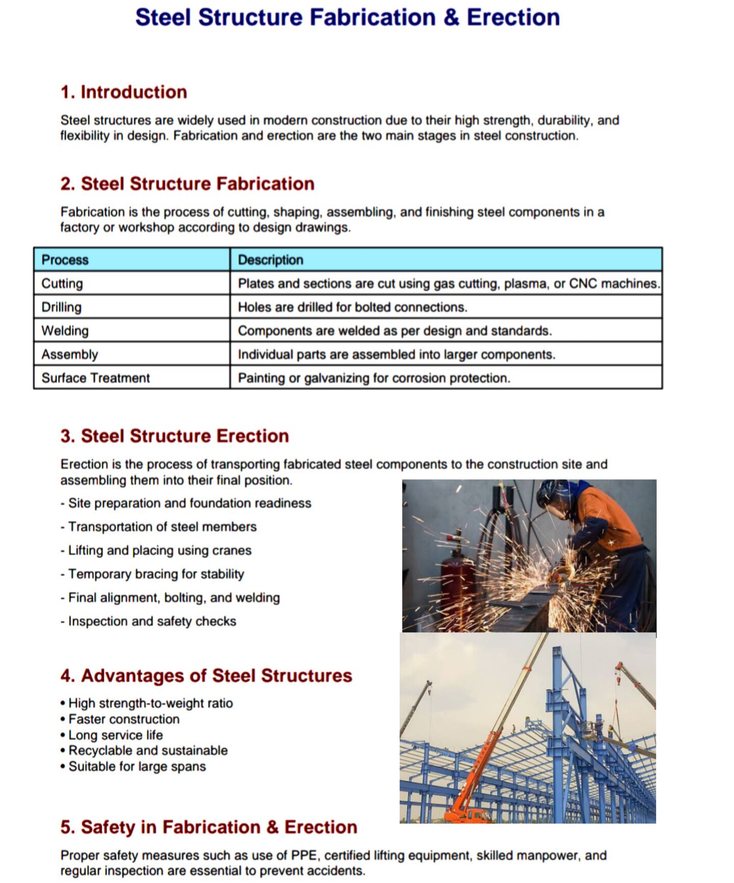 Civil - Steel Structure Fabrication & Erection Steel structures are ...