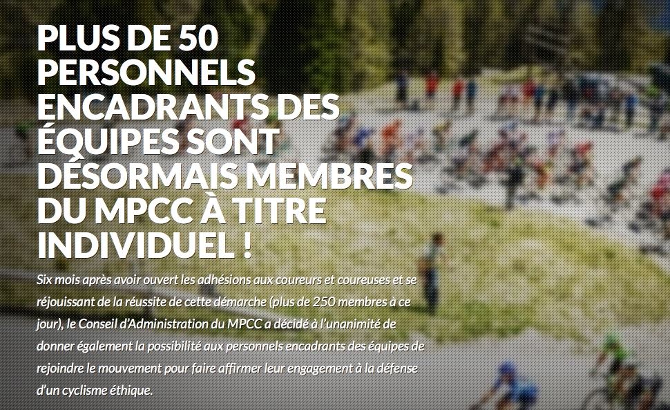 MPCC - Mouvement Pour un Cyclisme Crédible - 🇫🇷 Plus de 50 personnels ...