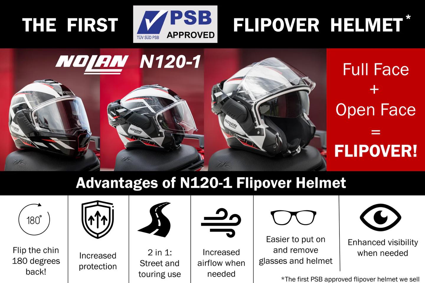 nolan flip back helmet Integral Modular N120-1 Approved SUBWAY N-COM 024 L Automotive 1 Classico 303 is a gray glossy system helmet for motorcyclists that offers optimal protection and comfort Nolan N120-1 Fluente Helmet