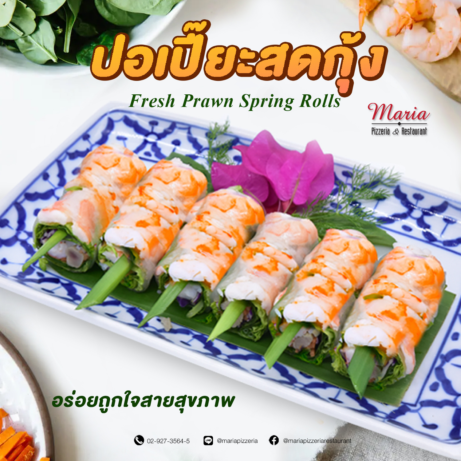 Maria - 💕 Fresh Prawn Spring Rolls ปอเปี๊ยะสดกุ้ง🦐 อาหารว่าง อุดมไปด้วย ...