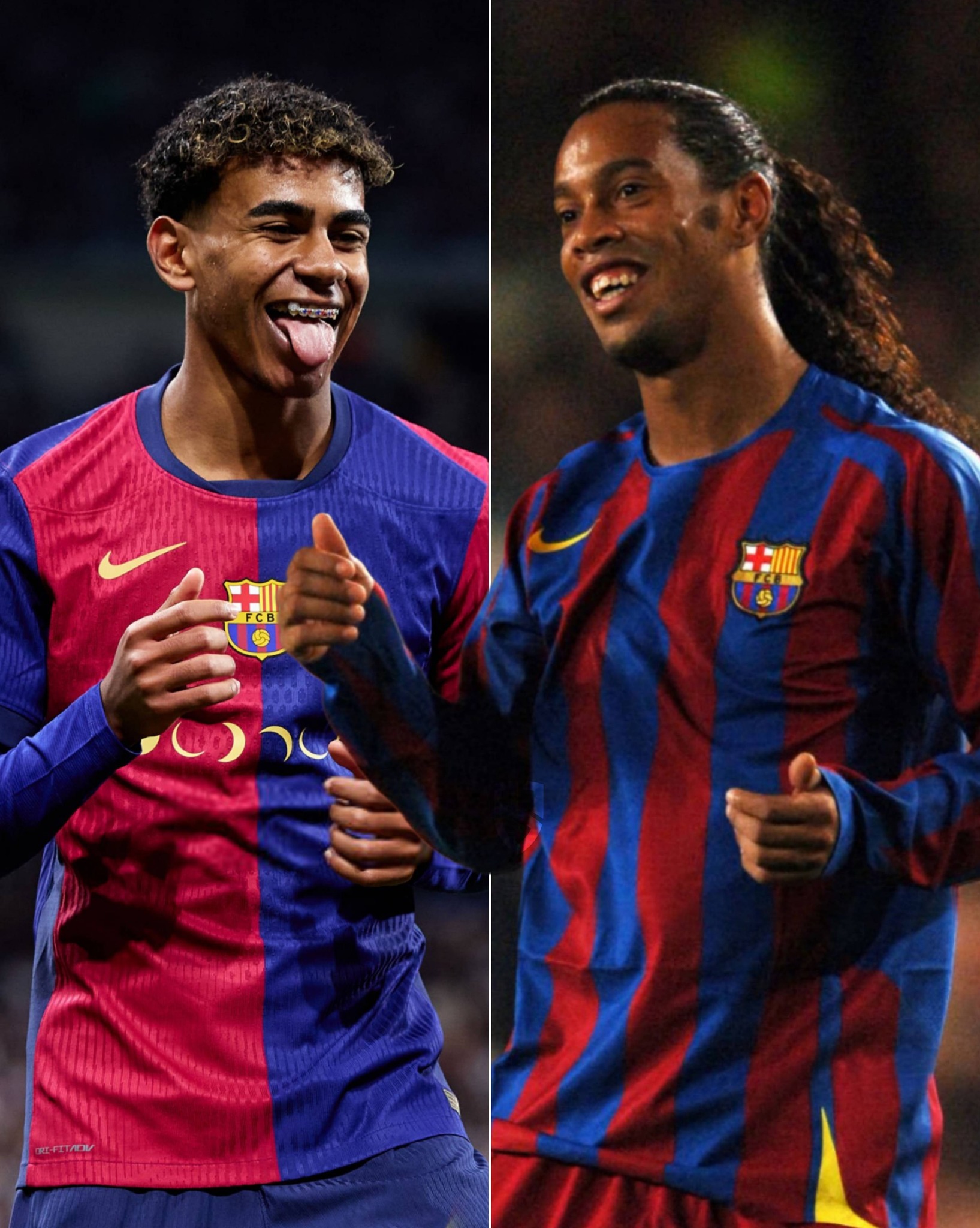 Ronaldinho scores at McDonald's with Lamine Yamal