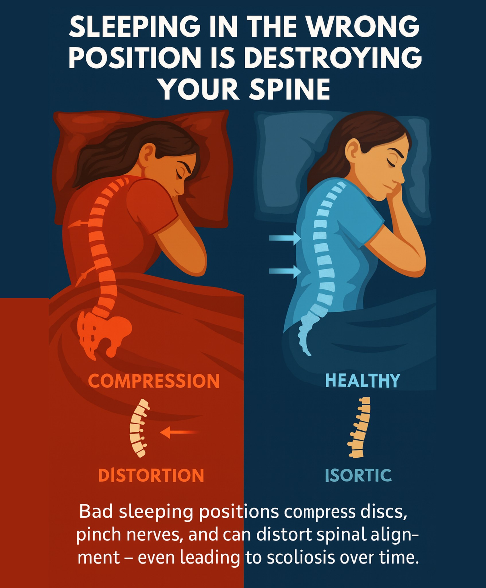Your - Wrong sleeping position can destroy your spine! | Facebook