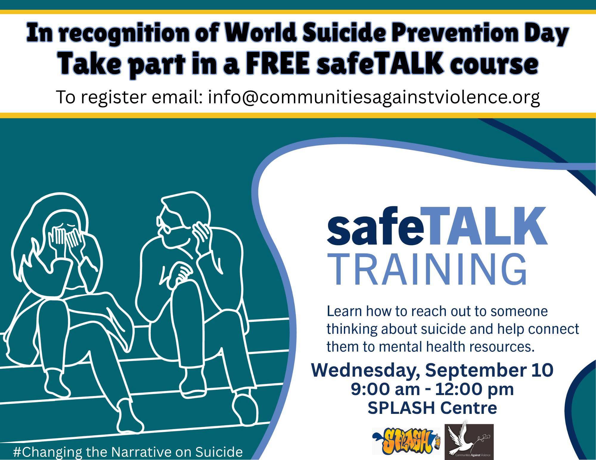 🧡 World Suicide Prevention Day – We’re... - The Splash Centre | Facebook
