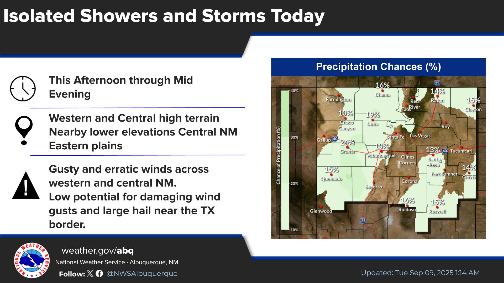 US - Isolated shower and thunderstorm activity across western and ...