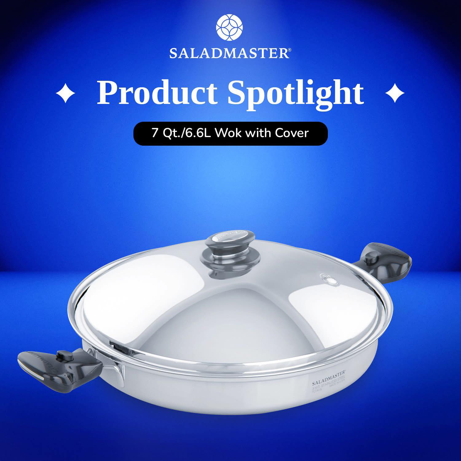 Saladmaster 7 Qt./6.6L Wok with Cover for healthy stir-fries