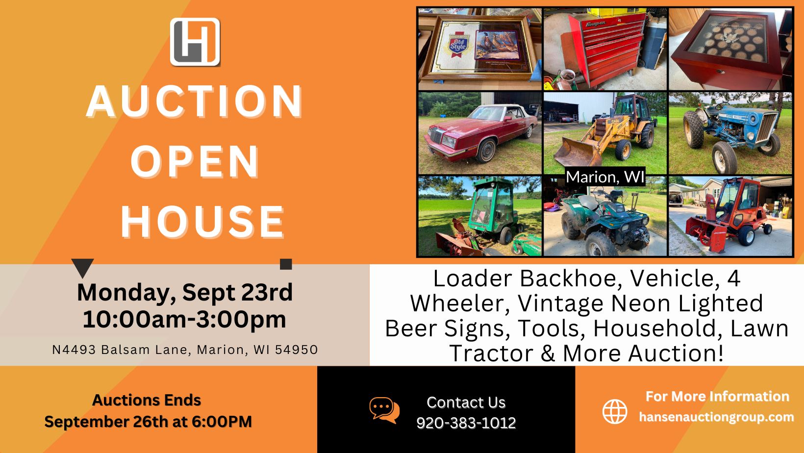 Open House and Auction Preview | Marion, WI Auction