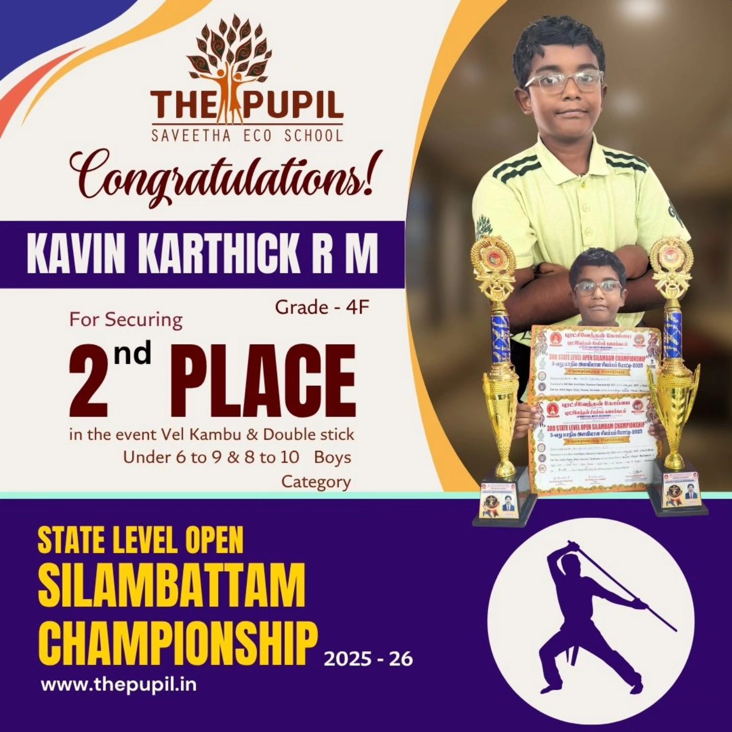 The Pupil - 🏆 Commendable Achievement in Silambam 🏆 We are pleased to ...