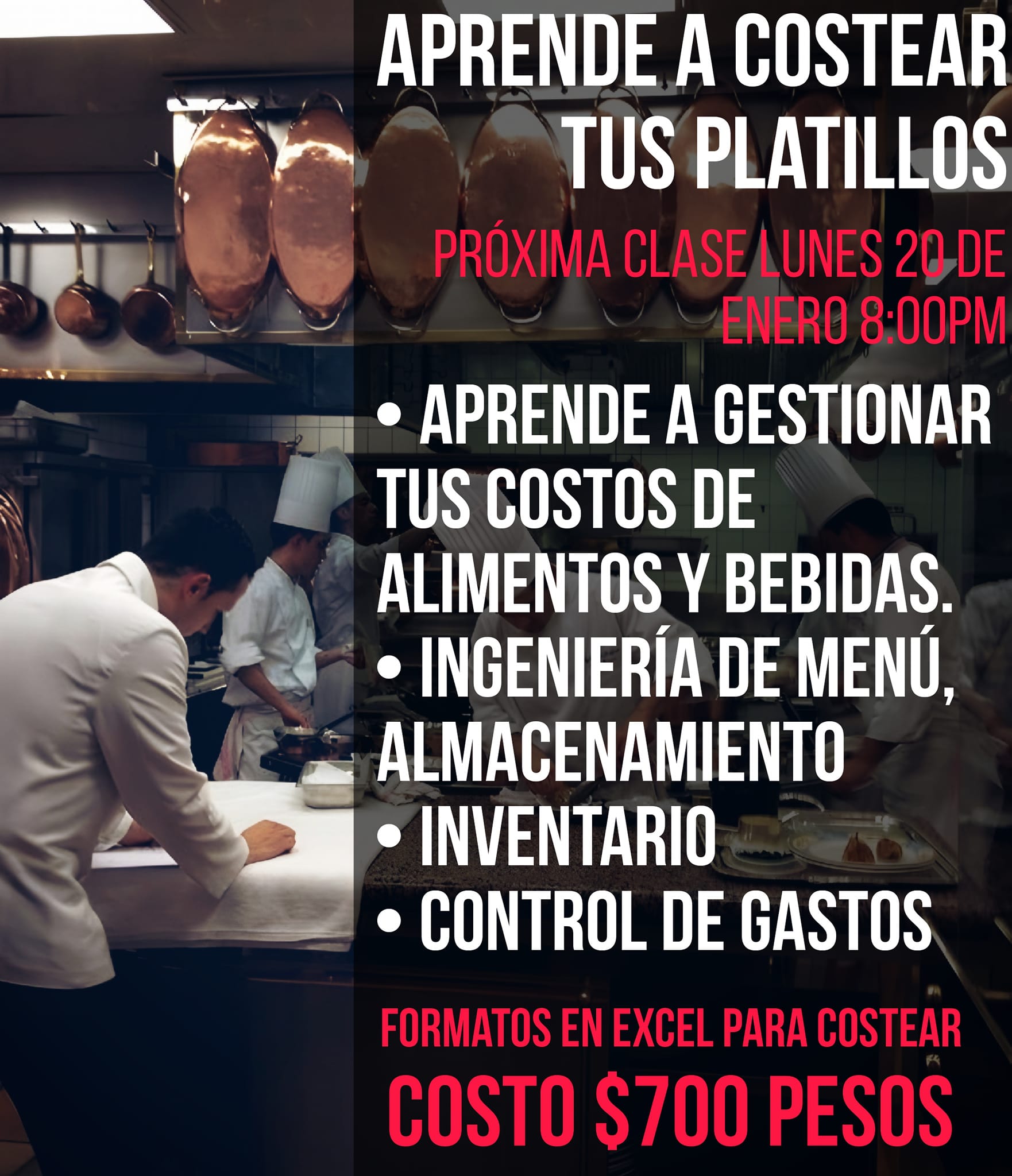 CHEFS INC. | Aprende a costear y usa los formatos en Excel para costear ...